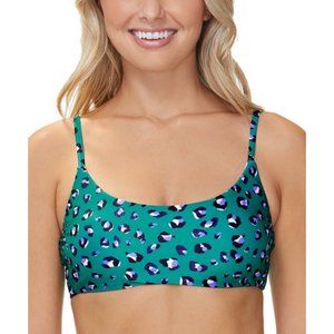 NWT -  Green Leopard Selah Twist-Back Bikini Top
